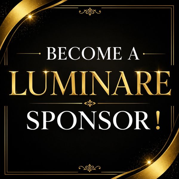 Become a luminare sponsor in elegant gold and black design.