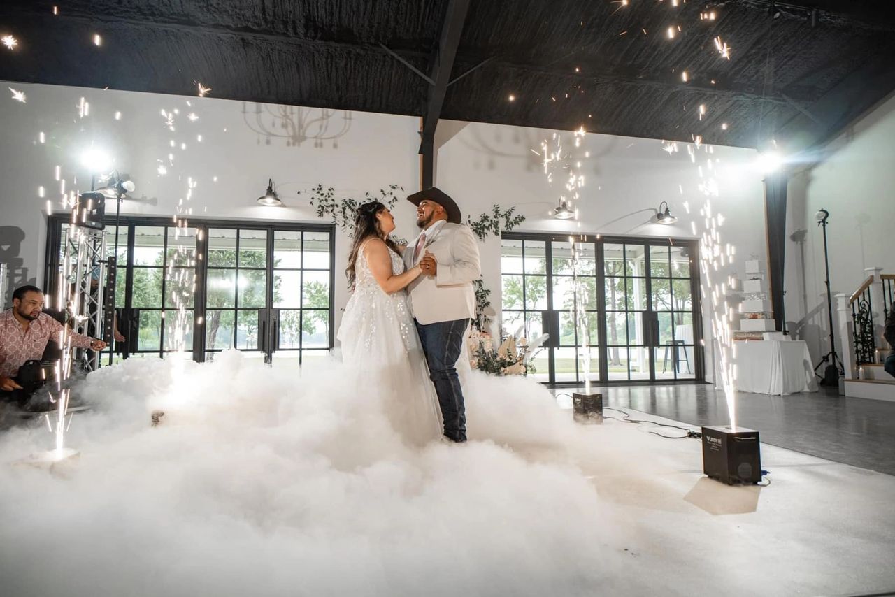 First dance with cold sparks and dancing on a cloud in Corsicana, Texas.