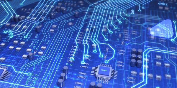 Electronic components on printed circuit board