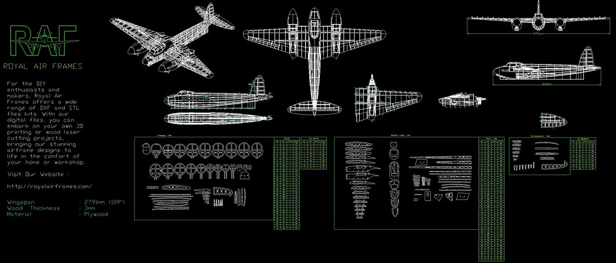 Blueprint of an aircraft model for DIY enthusiasts.