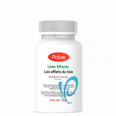 Image of a white bottle with the label Liver Effects. 