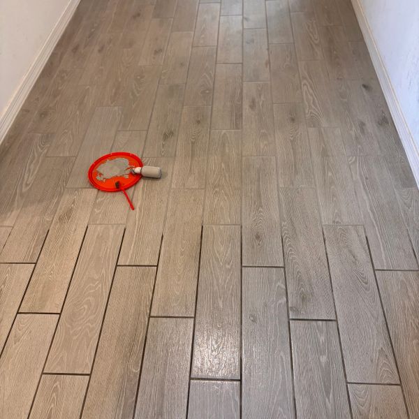 Deep cleaning wood-look ceramic tile in Chandler