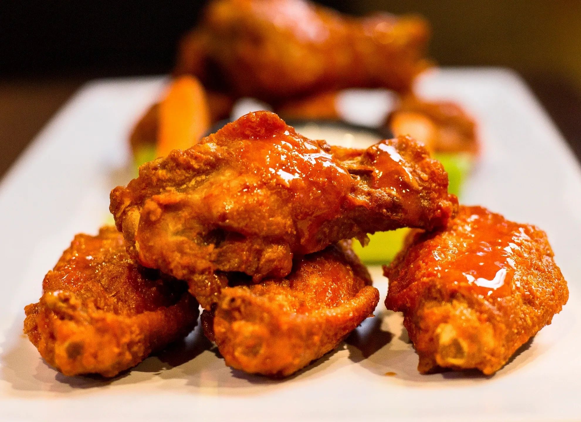 Crispy wings tossed in Rude Horses sauce.