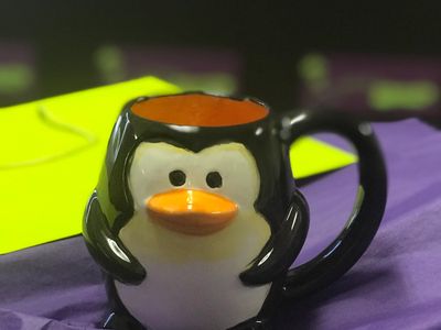 Penguin mug at Geaux Pottery Painting