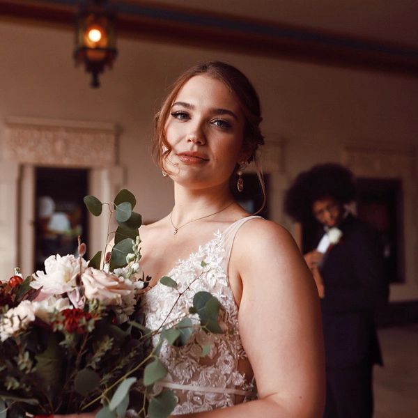 Blush and burgundy bride bouquet 