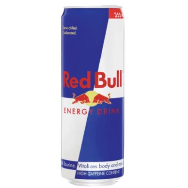 A can of Red Bull energy drink.