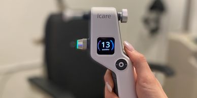 iCare tonometer used to get eye pressure readings