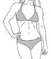 Sketch of a woman in a bikini.