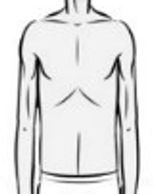 Sketch of a male torso and arms.