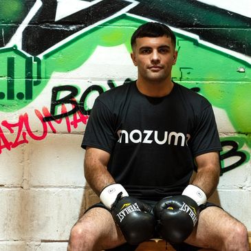 Mazuma Mobile and Jack Catterall, professional boxer promotional shoot, in Astley, Wigan.