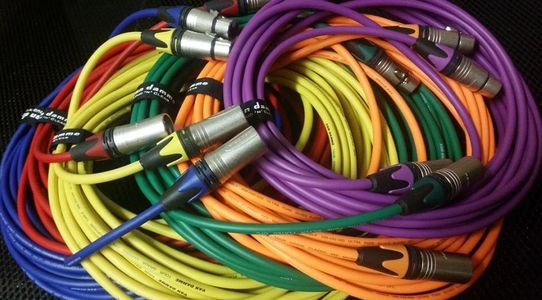 Van Damme Cables With Neutrik XLR Connectors Purple Orange Green Yellow Red Blue