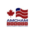 Logo of AMCHAM Canada with Canadian maple leaf and American flag elements.