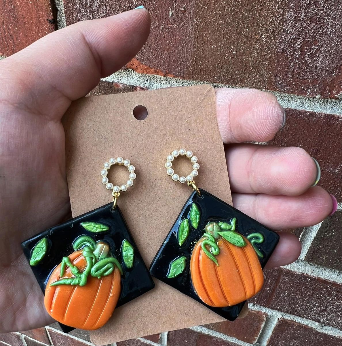 Pumpkin and Gold Twist Earrings, Handmade Polymer Clay Earrings with G -  Sugar Crush Co.