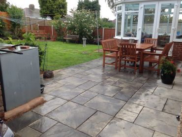 Patio levelled and slabs laid