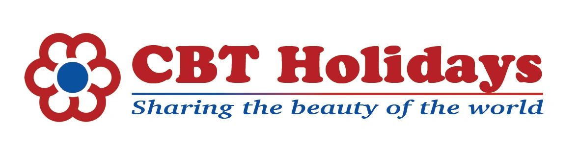 Logo of CBT Holidays with a floral design and tagline.