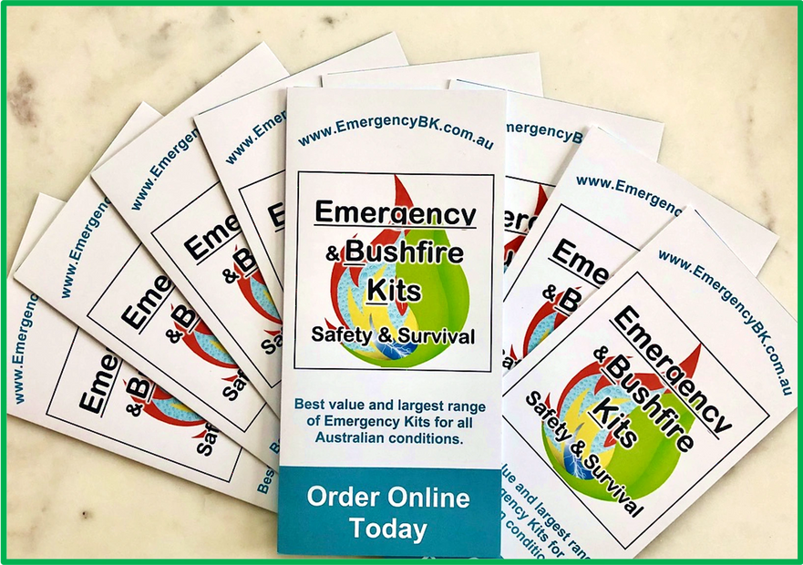 brochure, emergency and bushfire kits, emergency survival kit, survival stores australia, fire kits