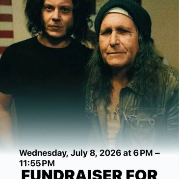 Two men posing for a fundraiser event photo.