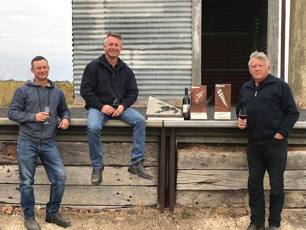Bill and sons; Trent and Damien; with Viticulturist of the Year Trophies for 3 years running
