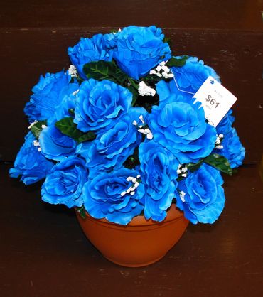 10" Clay Pot with Kentucky Blue Roses