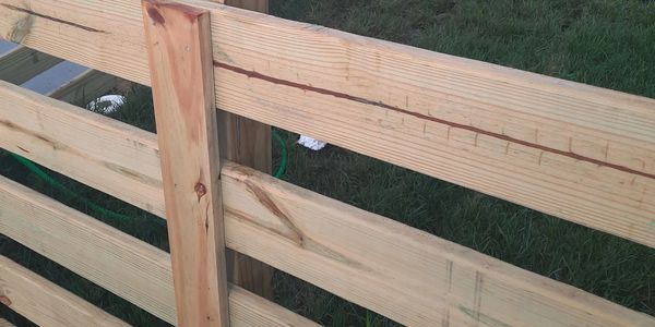 Wood Fence with horizontal lay.