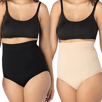 Black High Waist Slimming Tummy Control Knickers Pants at Rs