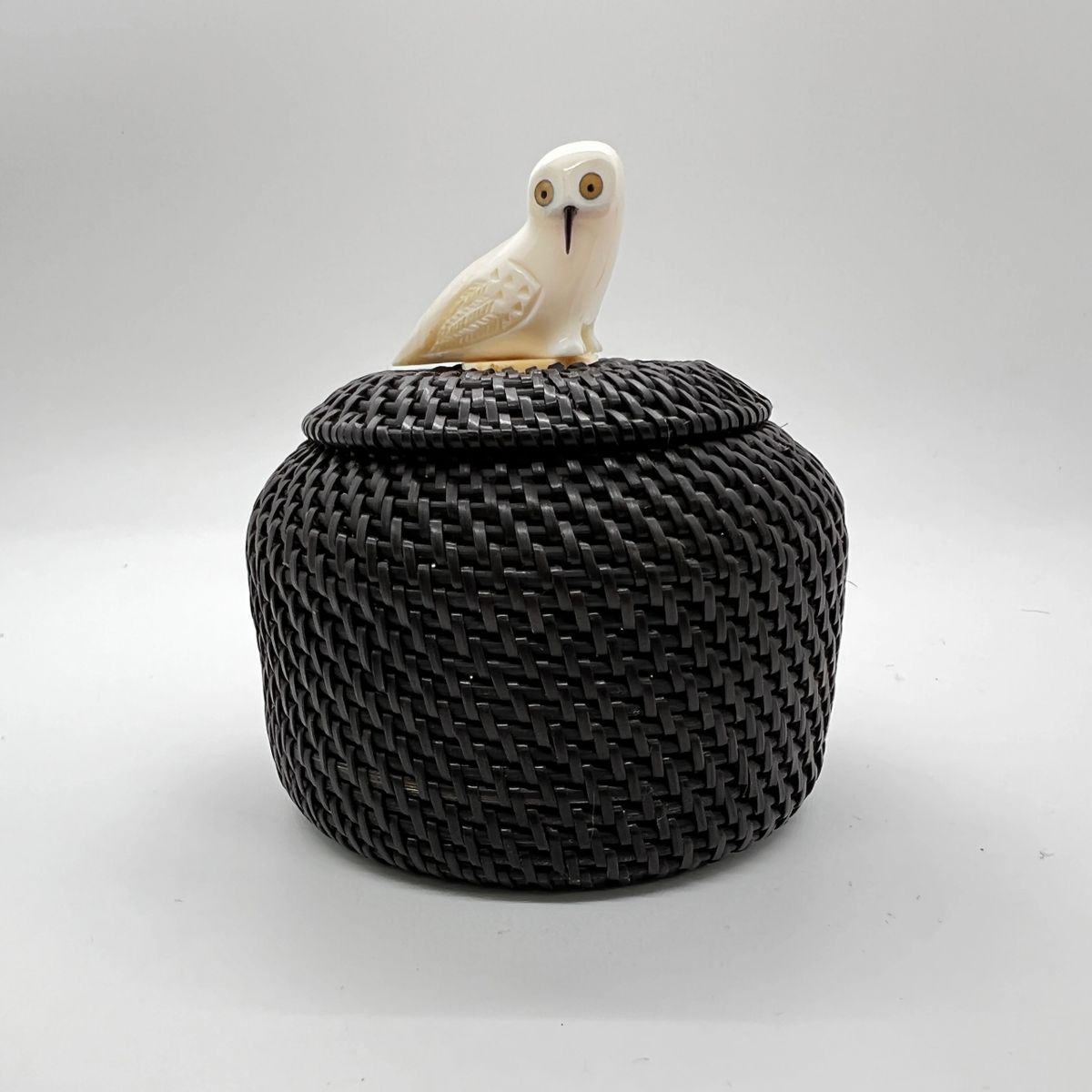 Carl Hank Baleen Basket with Owl finial