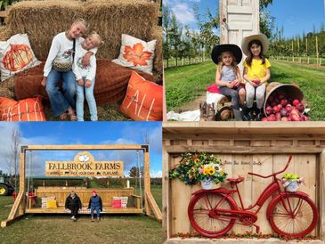 Four scenic farm-themed picture perfect moments with kids, adults, and decorations.
