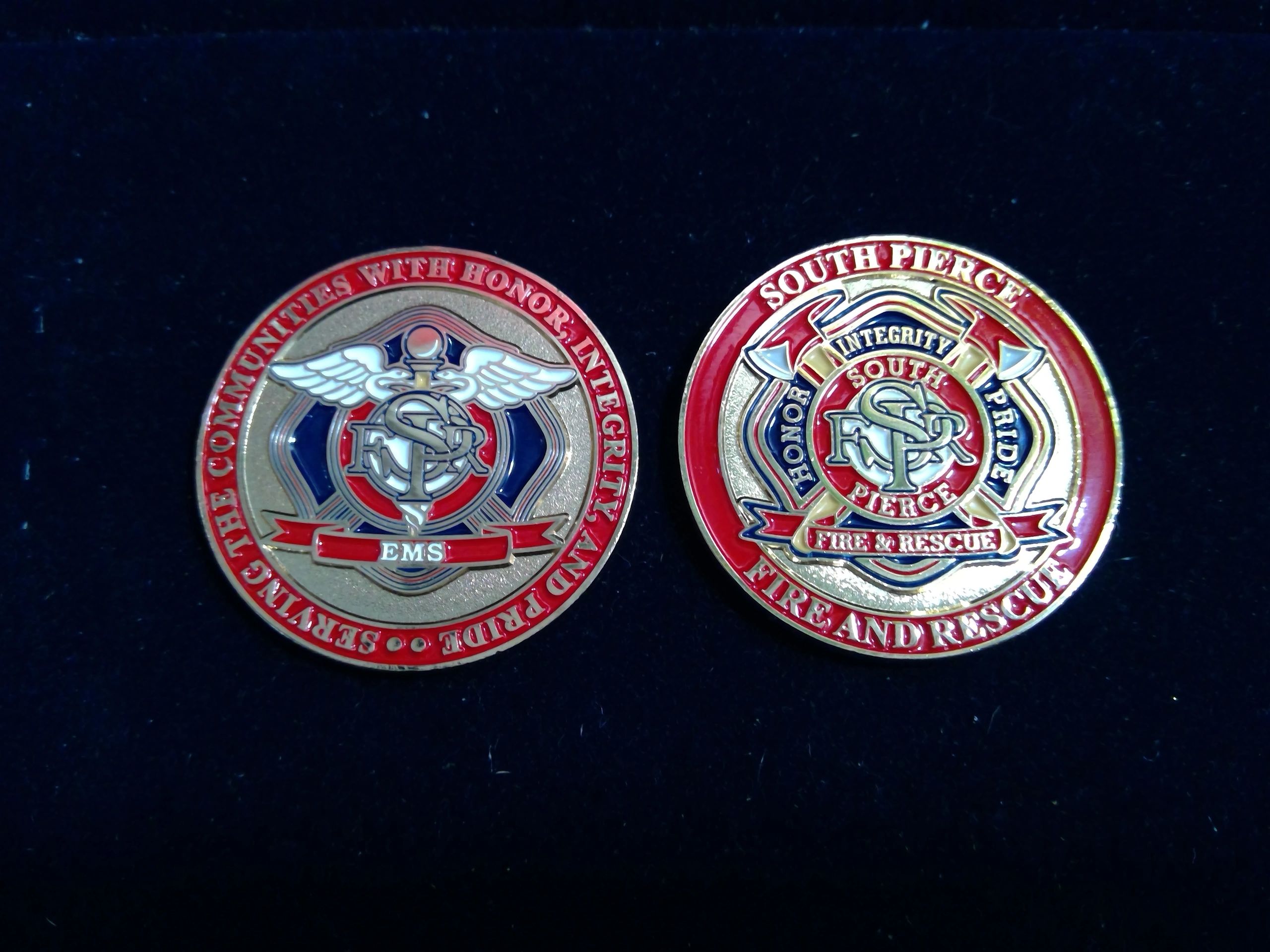 Custom fire-service challenge coin