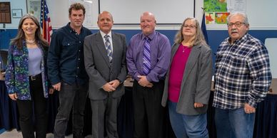 From left to right:  Rita Sheehan, Adam Gold, Daniel Sturm, William Crumley, Wendy E. Brown, Bernard