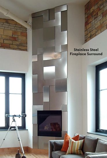 Stainless Steel Fireplace Surround