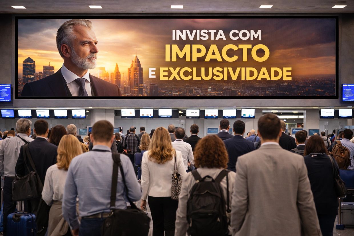 Painéis de LED DOOH no Aeroporto de Congonhas com publicidade direcionada a executivos e planners