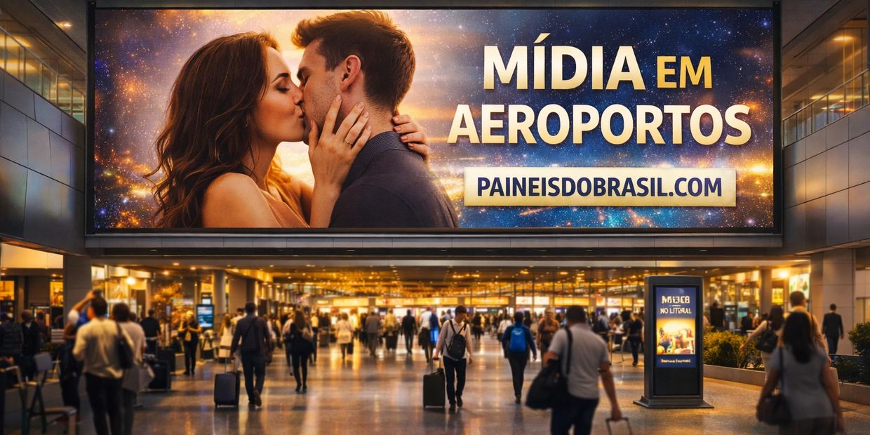  Painel de LED  saguão de embarque  Aeroporto de Congonhas  passageiros circulação mídia OOH premium