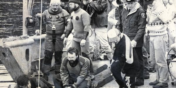 Powell River Divers Installing the Emerald Princess in 1986 