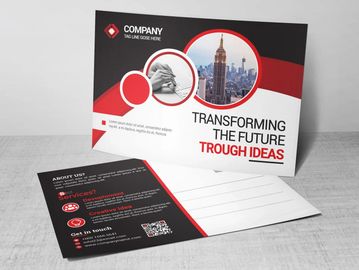 Business postcard showcasing innovation and future ideas.