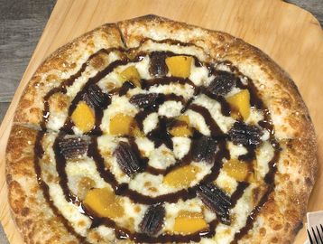 Peach and Pecan Pizza