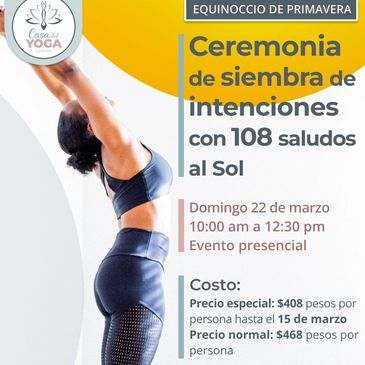 108 saludos al sol y ceremonia de siembra de intenciones