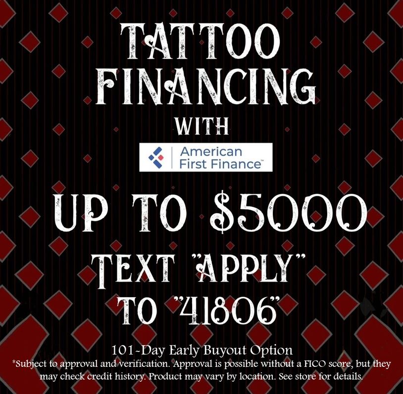 Finance your next tattoo at Brother Raven's!