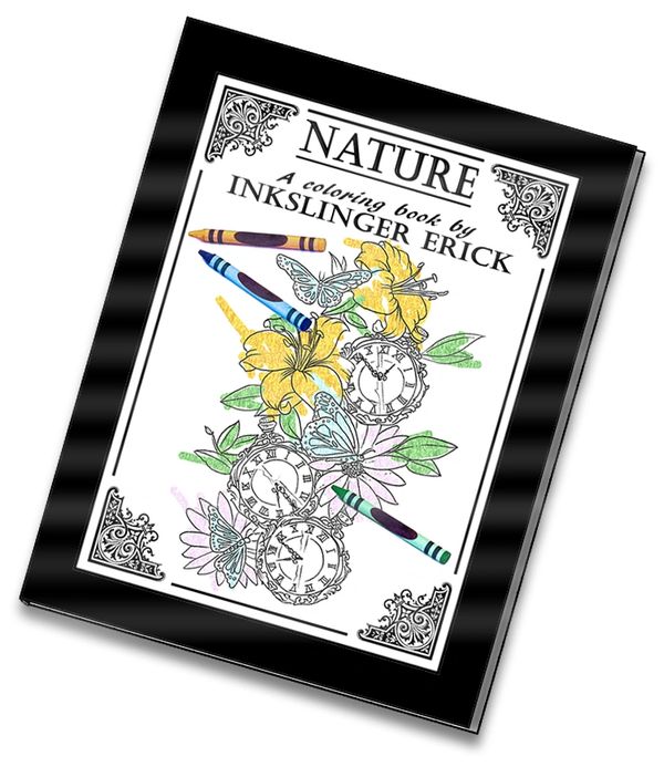 Nature: A coloring book by Inkslinger Erick tattoo themed digital download