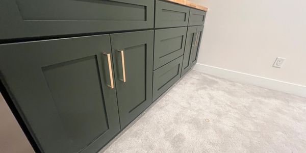 Cabinet, painting, golden Colorado