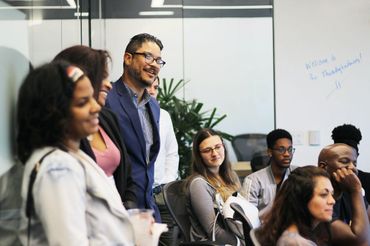 Co-workers inside a conference room