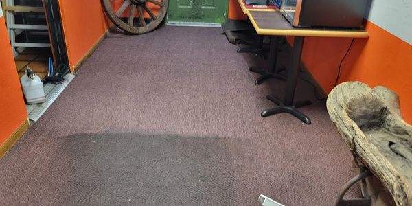 Commercial Carpet cleaning before and after.
