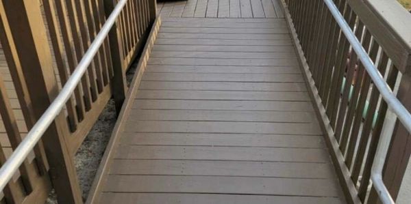 Handicap ramp with new paint and repairs in Lake Charles