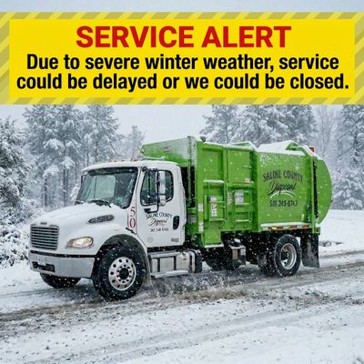 Service alert for possible delays or closures due to severe winter weather.