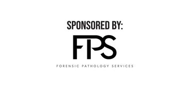 Logo of Forensic Pathology Services with sponsorship text.