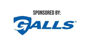 Logo of Galls with sponsorship text above.
