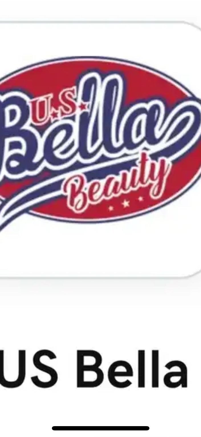 US Bella Beauty logo with red, white, and blue colors.