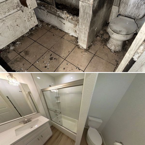 Dirty, moldy bathroom in need of cleaning and repair.