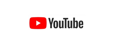 YouTube logo with red play button and text.
