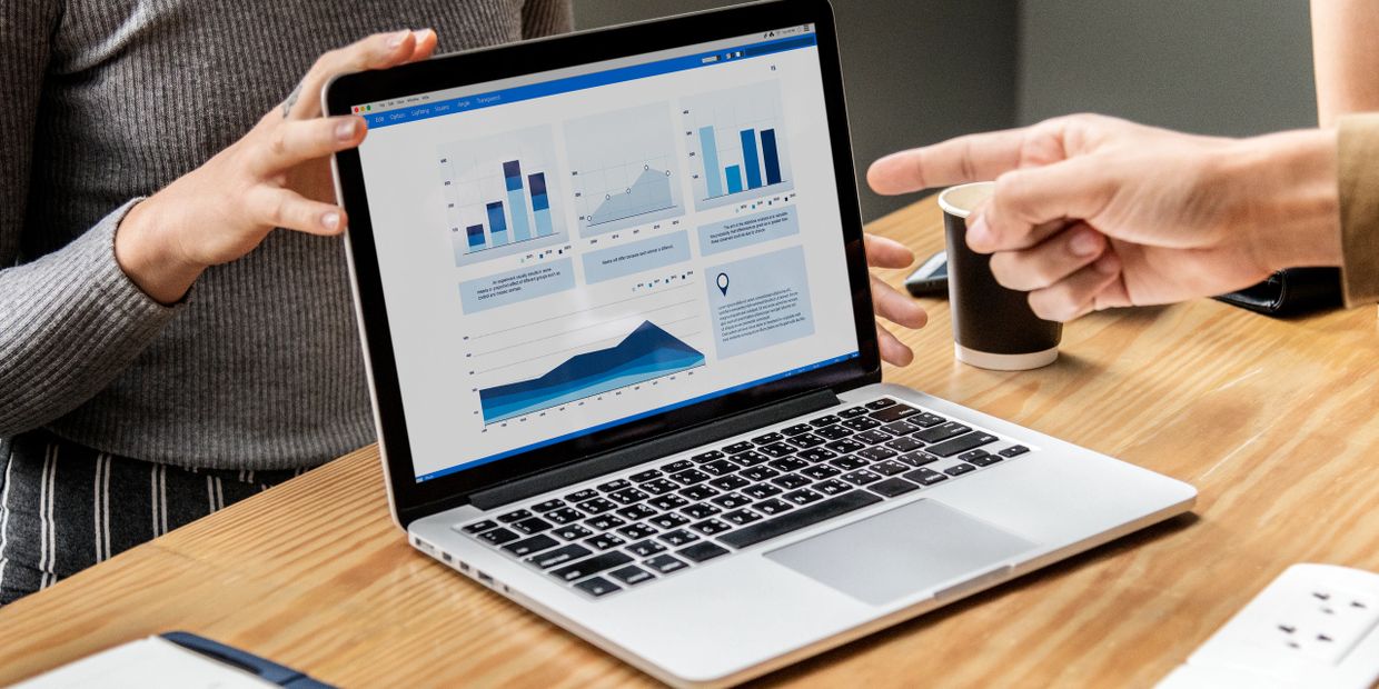 Computer screen with audit and graphs.