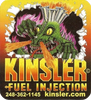 Colorful Kinsler Flyers advertisement with dragon mascot and contact details.